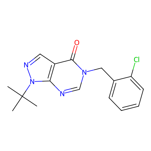 1-Tert-butyl-5-[(2-chlorophenyl)methyl]pyrazolo[3,4-d]pyrimidin-4-one structure