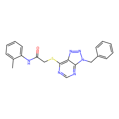 2-((3-benzyl-3H-[1,2,3]triazolo[4,5-d]pyrimidin-7-yl)thio)-N-(o-tolyl)acetamide structure