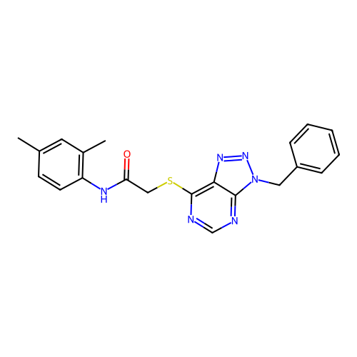 2-((3-benzyl-3H-[1,2,3]triazolo[4,5-d]pyrimidin-7-yl)thio)-N-(2,4-dimethylphenyl)acetamide structure