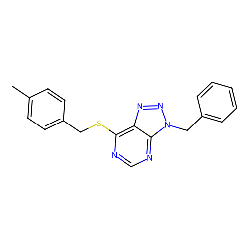 3-Benzyl-7-[(4-methylphenyl)methylsulfanyl]triazolo[4,5-d]pyrimidine structure