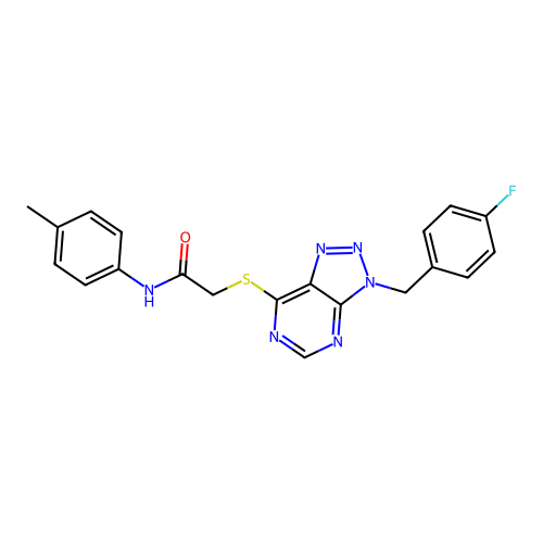 2-({3-[(4-fluorophenyl)methyl]-3H-[1,2,3]triazolo[4,5-d]pyrimidin-7-yl}sulfanyl)-N-(4-methylphenyl)acetamide structure