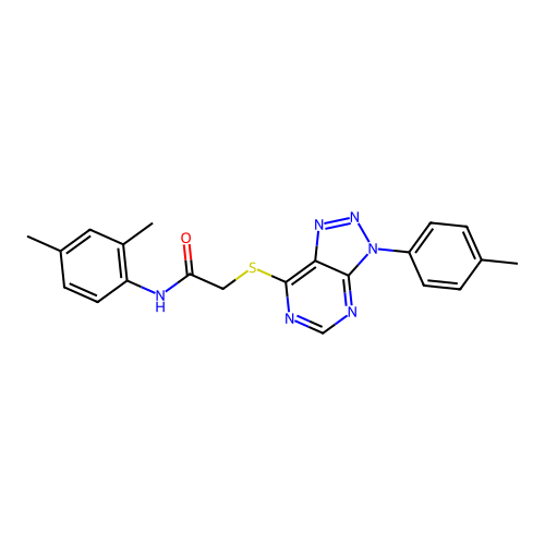 N-(2,4-dimethylphenyl)-2-((3-(p-tolyl)-3H-[1,2,3]triazolo[4,5-d]pyrimidin-7-yl)thio)acetamide structure