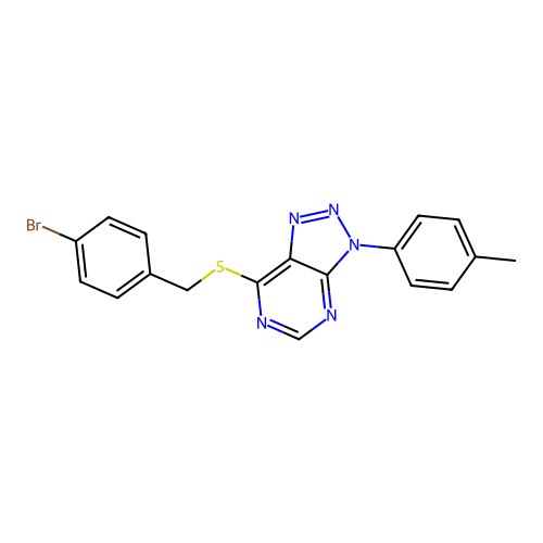 7-[(4-Bromophenyl)methylsulfanyl]-3-(4-methylphenyl)triazolo[4,5-d]pyrimidine structure