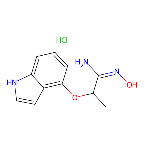 Propanimidamide, N-hydroxy-2-(1H-indol-4-yloxy)-, monohydrochloride structure