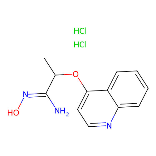 N-Hydroxy-2-[(quinolin-4-yl)oxy]propanimidamide--hydrogen chloride (1/2) structure