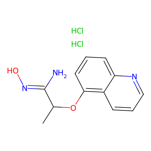 N-Hydroxy-2-[(quinolin-5-yl)oxy]propanimidamide--hydrogen chloride (1/2) structure