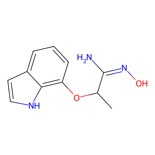 Propanimidamide, N-hydroxy-2-(1H-indol-7-yloxy)- structure