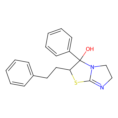 Imidazo(2,1-b)thiazol-3-ol, 2,3,5,6-tetrahydro-3-phenyl-2-(2-phenylethyl)- structure