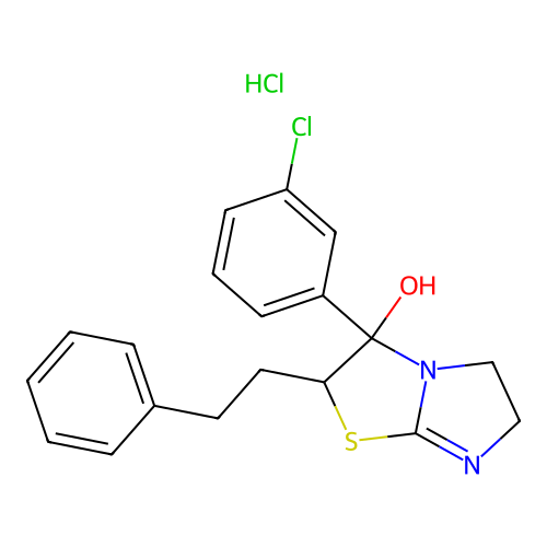 2-Phenethyl-3-(3-chlorophenyl)-2,3,5,6-tetrahydroimidazo(2,1-b)thiazol-3-ol hydrochloride structure