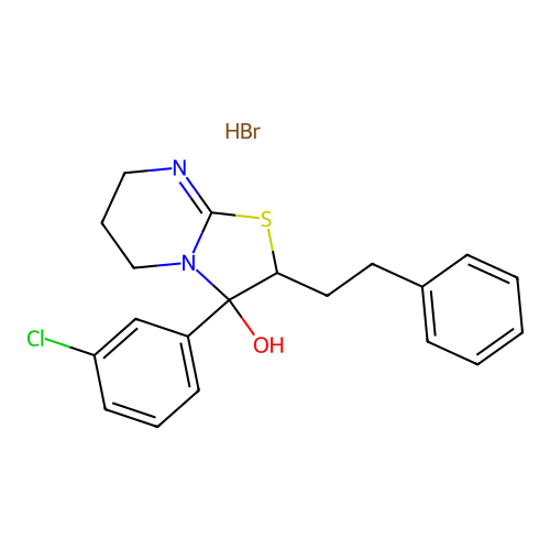 2-Phenethyl-3-(3-chlorophenyl)-2,3,6,7-tetrahydro-5H-thiazolo(3,2-a)pyrimidin-3-ol HCl structure