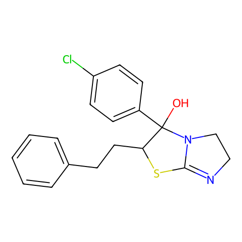 3-(4-Chlorophenyl)-2,3,5,6-tetrahydro-2-(2-phenylethyl)imidazo(2,1-b)thiazol-3-ol structure