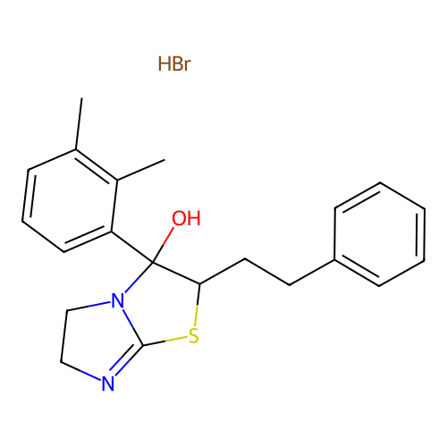 Imidazo(2,1-b)thiazol-3-ol, 3-(2,3-dimethylphenyl)-2,3,5,6-tetrahydro-2-(2-phenylethyl)-, monohydrobromide structure