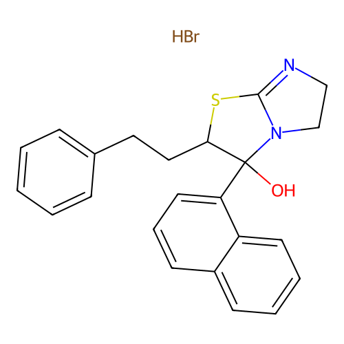 Imidazo(2,1-b)thiazol-3-ol, 2,3,5,6-tetrahydro-3-(1-naphthalenyl)-2-(2-phenylethyl)-, monohydrobromide structure