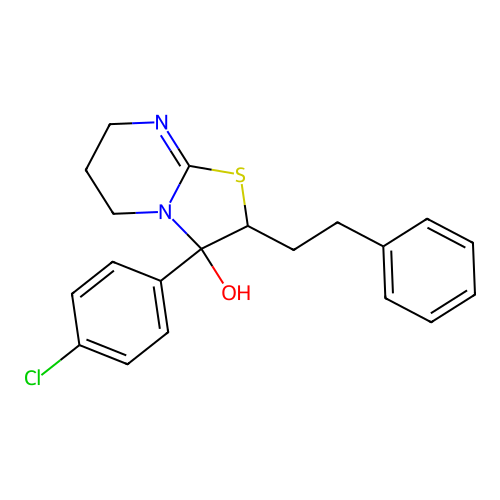 3-(4-Chlorophenyl)-2,3,6,7-tetrahydro-2-(2-phenylethyl)-5H-thiazolo(3,2-a)pyrimidin-3-ol structure