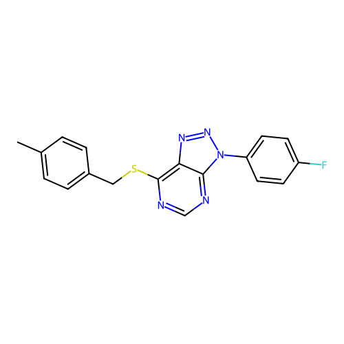 3-(4-Fluorophenyl)-7-[(4-methylphenyl)methylsulfanyl]triazolo[4,5-d]pyrimidine structure