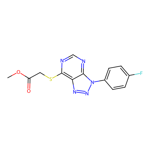Methyl 2-[3-(4-fluorophenyl)triazolo[4,5-d]pyrimidin-7-yl]sulfanylacetate structure