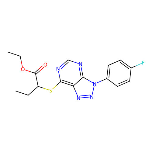 ethyl 2-[3-(4-fluorophenyl)triazolo[4,5-d]pyrimidin-7-yl]sulfanylbutanoate structure