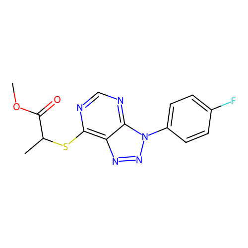 Methyl 2-[3-(4-fluorophenyl)triazolo[4,5-d]pyrimidin-7-yl]sulfanylpropanoate structure