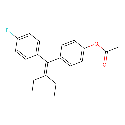 4-[2-Ethyl-1-(4-fluorophenyl)but-1-en-1-yl]phenyl acetate structure