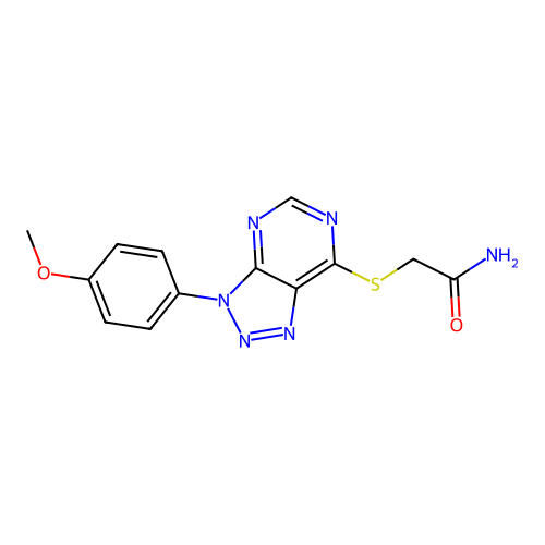2-[3-(4-Methoxyphenyl)triazolo[4,5-d]pyrimidin-7-yl]sulfanylacetamide structure