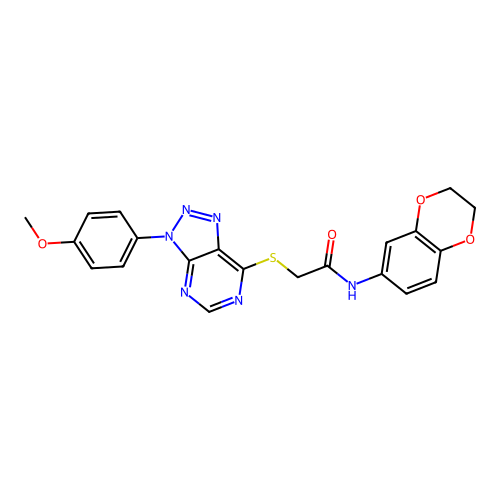 N-(2,3-dihydro-1,4-benzodioxin-6-yl)-2-[3-(4-methoxyphenyl)triazolo[4,5-d]pyrimidin-7-yl]sulfanylacetamide structure