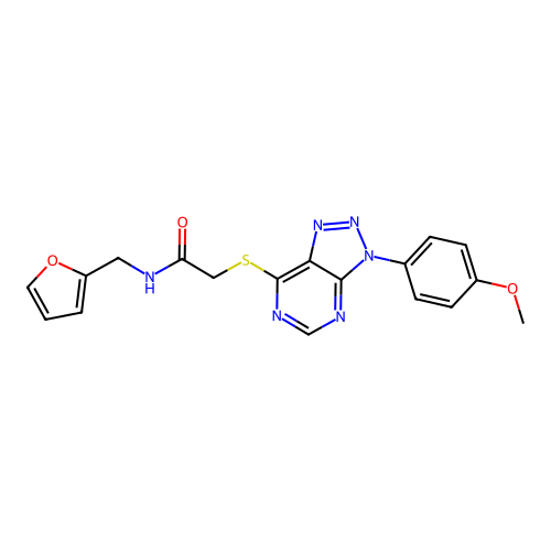 N-[(furan-2-yl)methyl]-2-{[3-(4-methoxyphenyl)-3H-[1,2,3]triazolo[4,5-d]pyrimidin-7-yl]sulfanyl}acetamide structure