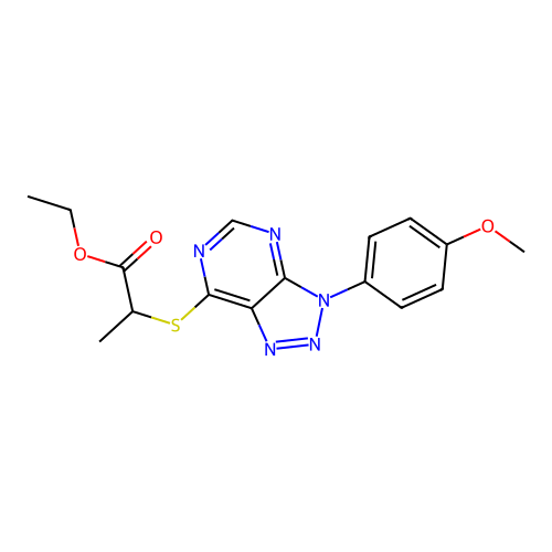 Ethyl 2-[3-(4-methoxyphenyl)triazolo[4,5-d]pyrimidin-7-yl]sulfanylpropanoate structure