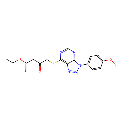 ethyl 4-[3-(4-methoxyphenyl)triazolo[4,5-d]pyrimidin-7-yl]sulfanyl-3-oxobutanoate structure