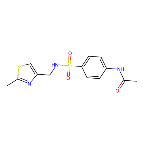 N-[4-[(2-methyl-1,3-thiazol-4-yl)methylsulfamoyl]phenyl]acetamide structure