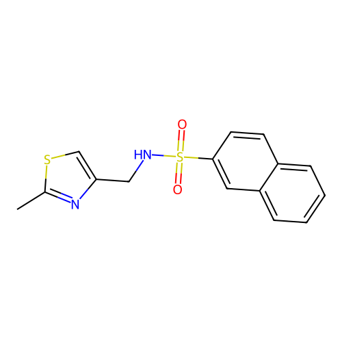 N-[(2-methyl-1,3-thiazol-4-yl)methyl]naphthalene-2-sulfonamide structure