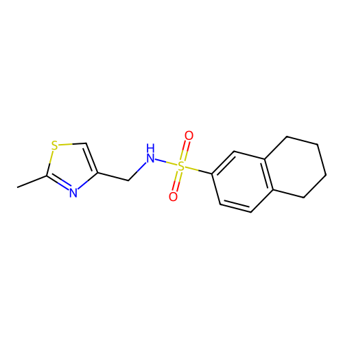 N-[(2-methyl-1,3-thiazol-4-yl)methyl]-5,6,7,8-tetrahydronaphthalene-2-sulfonamide structure