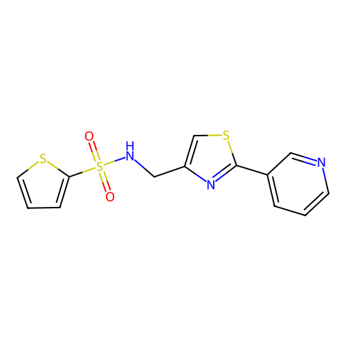 N-[(2-pyridin-3-yl-1,3-thiazol-4-yl)methyl]thiophene-2-sulfonamide structure
