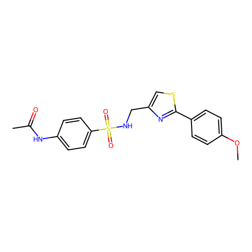 N-(4-(N-((2-(4-methoxyphenyl)thiazol-4-yl)methyl)sulfamoyl)phenyl)acetamide structure