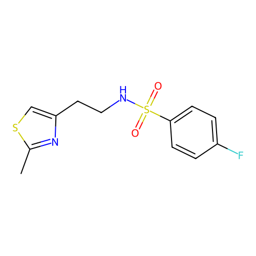 4-fluoro-N-(2-(2-methylthiazol-4-yl)ethyl)benzenesulfonamide structure