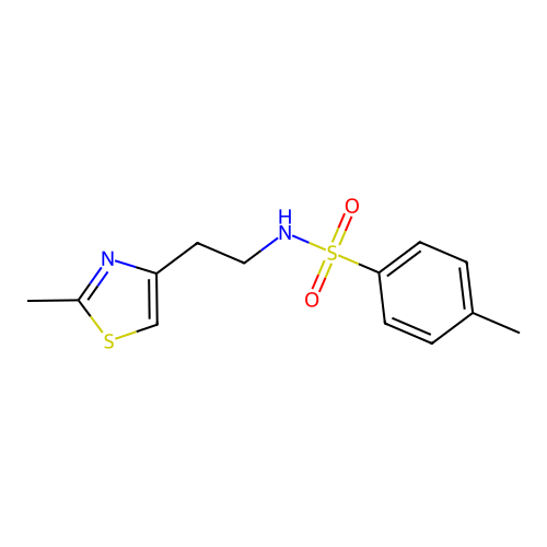 4-methyl-N-(2-(2-methylthiazol-4-yl)ethyl)benzenesulfonamide structure