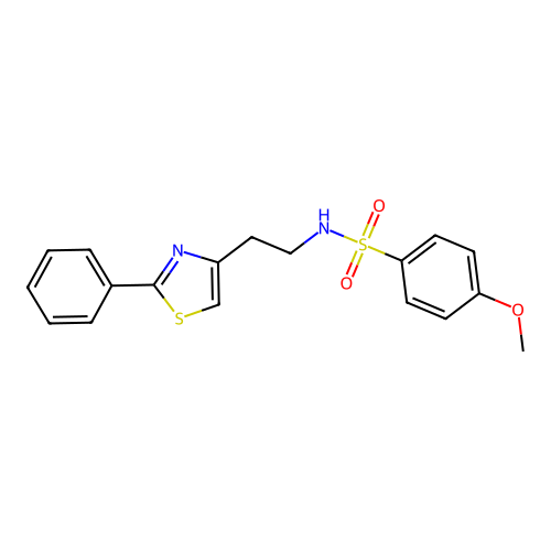 4-methoxy-N-(2-(2-phenylthiazol-4-yl)ethyl)benzenesulfonamide structure