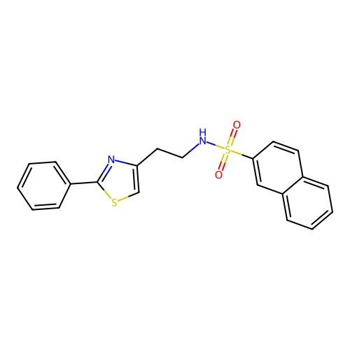 N-[2-(2-phenyl-1,3-thiazol-4-yl)ethyl]naphthalene-2-sulfonamide structure