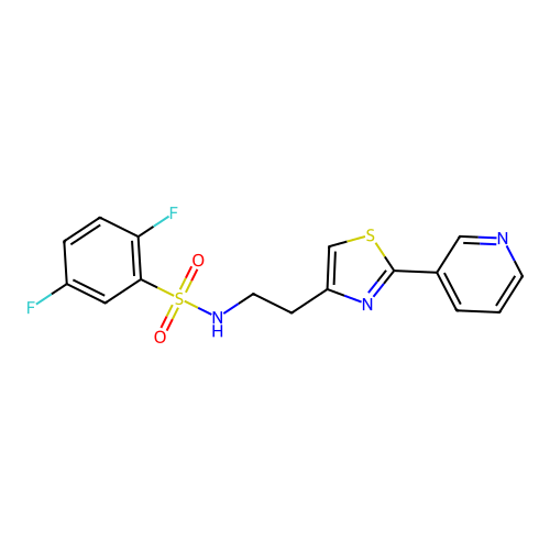2,5-difluoro-N-(2-(2-(pyridin-3-yl)thiazol-4-yl)ethyl)benzenesulfonamide structure
