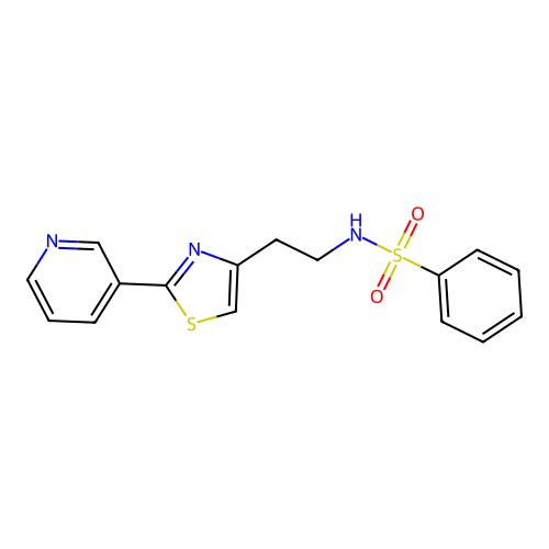 N-{2-[2-(pyridin-3-yl)-1,3-thiazol-4-yl]ethyl}benzenesulfonamide structure