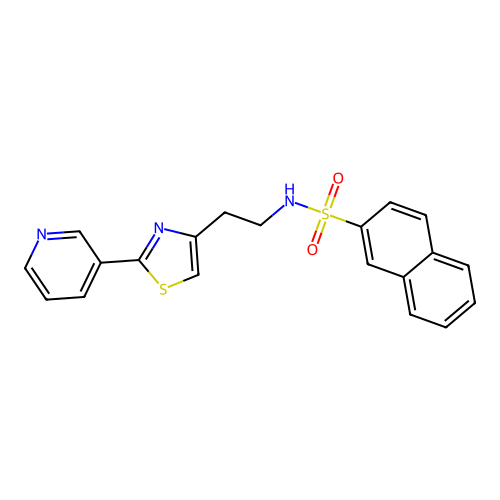 N-(2-(2-(pyridin-3-yl)thiazol-4-yl)ethyl)naphthalene-2-sulfonamide structure