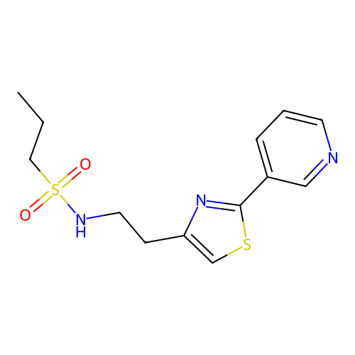 N-(2-(2-(pyridin-3-yl)thiazol-4-yl)ethyl)propane-1-sulfonamide structure