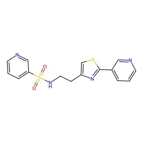 N-(2-(2-(pyridin-3-yl)thiazol-4-yl)ethyl)pyridine-3-sulfonamide structure