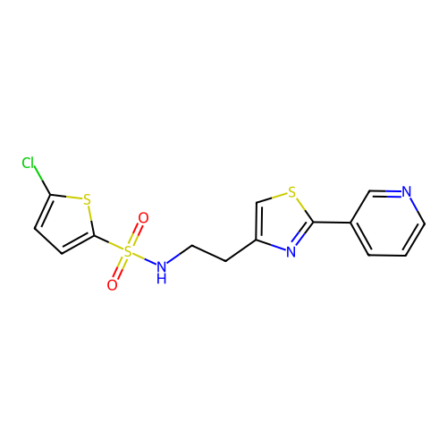 5-chloro-N-[2-(2-pyridin-3-yl-1,3-thiazol-4-yl)ethyl]thiophene-2-sulfonamide structure