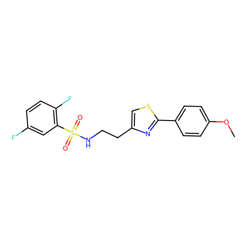 2,5-difluoro-N-(2-(2-(4-methoxyphenyl)thiazol-4-yl)ethyl)benzenesulfonamide structure