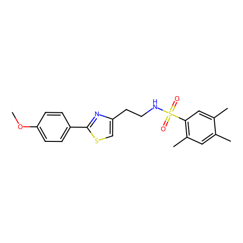 N-(2-(2-(4-methoxyphenyl)thiazol-4-yl)ethyl)-2,4,5-trimethylbenzenesulfonamide structure