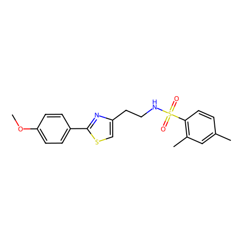 N-(2-(2-(4-methoxyphenyl)thiazol-4-yl)ethyl)-2,4-dimethylbenzenesulfonamide structure