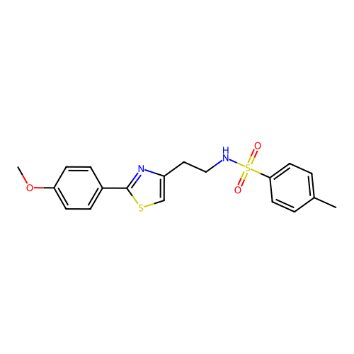 N-(2-(2-(4-methoxyphenyl)thiazol-4-yl)ethyl)-4-methylbenzenesulfonamide structure