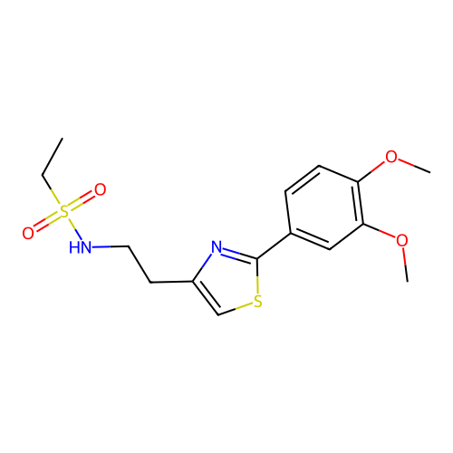N-[2-[2-(3,4-dimethoxyphenyl)-1,3-thiazol-4-yl]ethyl]ethanesulfonamide structure