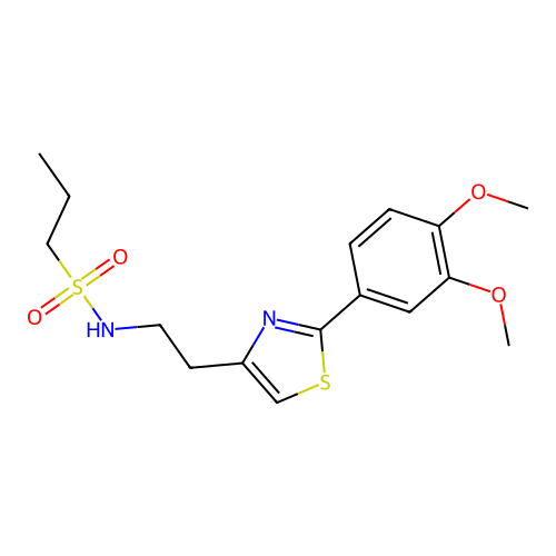 N-(2-(2-(3,4-dimethoxyphenyl)thiazol-4-yl)ethyl)propane-1-sulfonamide structure