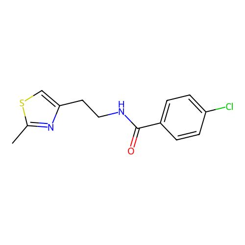 4-chloro-N-[2-(2-methyl-1,3-thiazol-4-yl)ethyl]benzamide structure